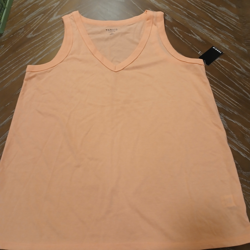 Torrid Boyfriend Peach Sleeveless Women's Top